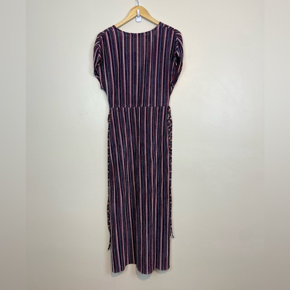 NWT Sfera Striped Metallic Midi Side Tassel Dress - Picture 12 of 13